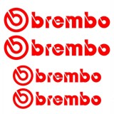Set 4 Stickere Brembo pentru etriere , rosu, Bmw