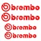 Set 4 Stickere Brembo pentru etriere , rosu