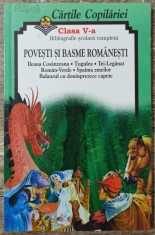 Povesti si basme romanesti, antologie clasa V-a// ilustratii Vasile Olac