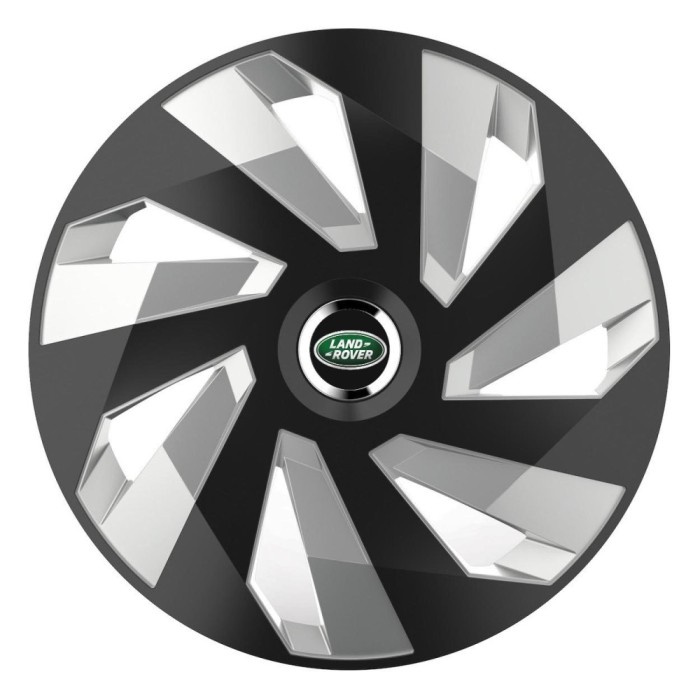 Set 4 Capace Roti, potrivite jantelor de R16, pentru Land Rover, model vector black and silver