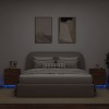 VidaXL Noptiere cu lumini LED, 2 buc., stejar maro, lemn prelucrat 836748