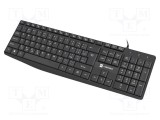 Tastatură neagră USB NATEC slim cu cablu 1,8m CZ și SK layout, 105 butoane