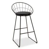 Cumpara ieftin Scaun de bar Seth sarma metalica neagra cu perna pvc neagra