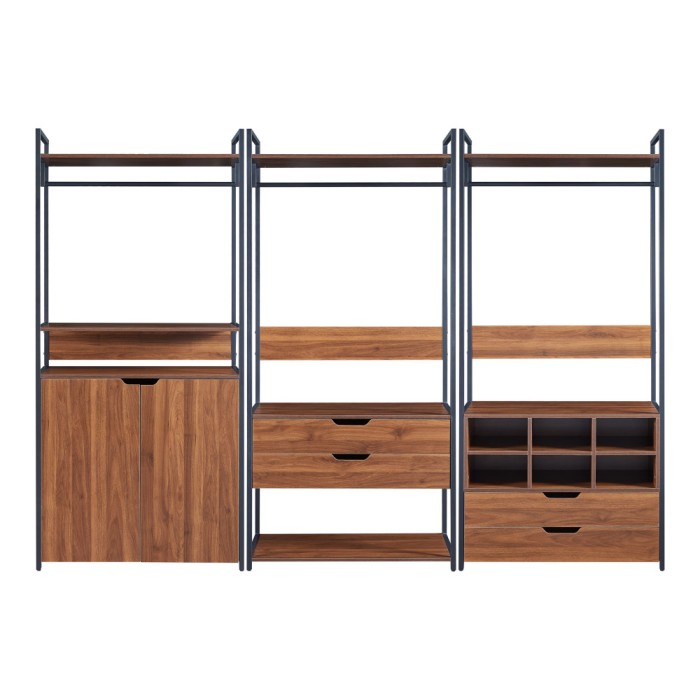 Set 3 suporturi haine Larem 4 cu 1 dulap 4 sertare si 6 compartimente [en.casa] HausGarden Leisure
