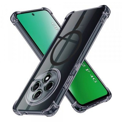 Husa MagSafe pentru Oppo Reno12 FS 5G / Reno12 FS 4G / Reno12 F 4G / Reno12 F, Techsuit, Shockproof Clear, Neagra foto