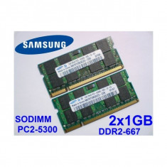 Memorie laptop-RAM 2gb DDR2(kit 2*1gb) Samsung PC2-5300 sh foto