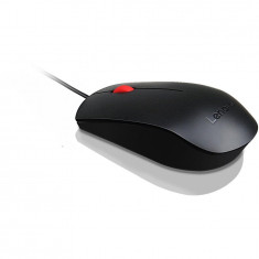 Mouse Lenovo Essential, USB, 1600DPI, Negru / Rosu