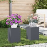 vidaXL Suporturi plante pilon exterior 2 buc antracit 24x24x35 cm oțel