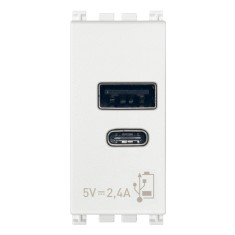 Priza USB tip A+C 5V 2,4A 1M Vimar Arke alb 19292.AC.B