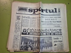 ziarul sportul 7 februarie 1968 - editia jubiliara a jocurilor olimpice de iarna grenoble,articol echipa de fotbal steaua bucuresti