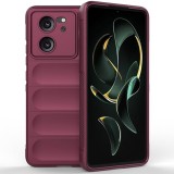 Husa pentru xiaomi 13t / 13t pro, antisoc, margini striatii, magic shield, bordeaux