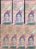 Set Venezuela 7 x 20 bolivari bolivares 2007 - 2014 date/semnaturi diferite, America Centrala si de Sud