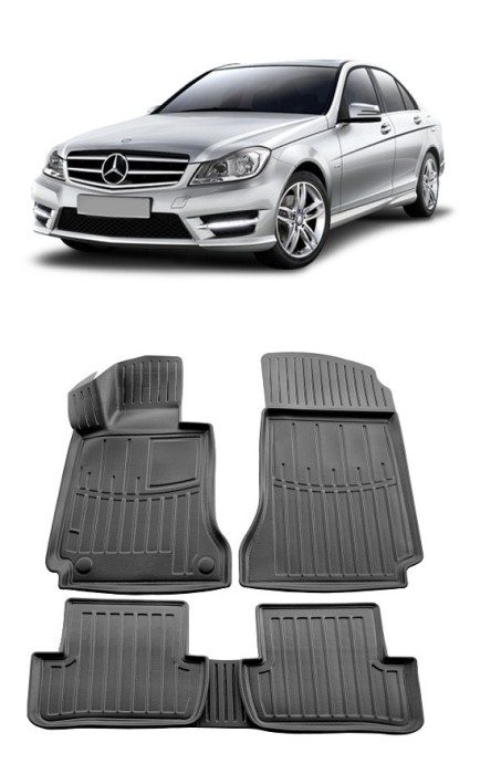 Set Covorase Auto Cauciuc dedicate Mercedes Benz W204 C (2007-2015)