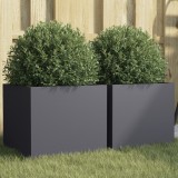 Gossi jardiniere, 2 buc., antracit, 32x30x29 cm, otel laminat la rece
