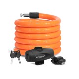 Antifurt bicicleta SPGOOD, 120cm 12mm, 2 chei, portocaliu - RESIGILAT