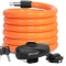 Antifurt bicicleta SPGOOD, 120cm 12mm, 2 chei, portocaliu - RESIGILAT