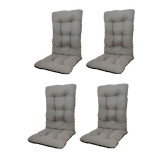 Set Perne pentru scaun de casa si gradina cu spatar, 48x48x75cm, culoare gri, 4 buc/set, Palmonix