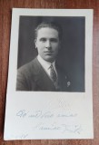 QW18 74 - Fotografie foarte veche - tanar domn - an 1928, Alb-Negru, Europa, Portrete