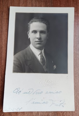 QW18 74 - Fotografie foarte veche - tanar domn - an 1928 foto