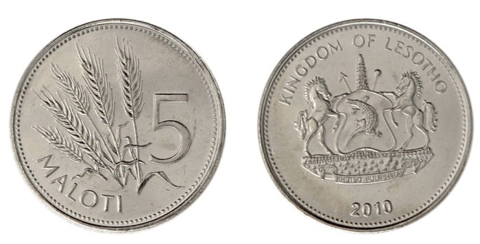 Lesotho 2010 - 5 maloti UNC