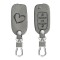Husa Cheie Auto pentru VW / Skoda / Seat - 3 Butoane, Piele nabuc, Gri, 48571.06