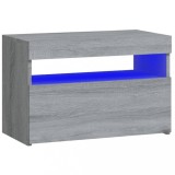 Cumpara ieftin Noptiere cu lumini LED, gri sonoma, 60x35x40 cm