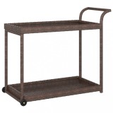 Cumpara ieftin Carucior de bar, maro, 100x45x83 cm, poliratan