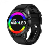 Cumpara ieftin Smartwatch iSEN Watch DM50, Negru cu bratara neagra silicon, Monitorizare functii vitale, AMOLED 1.43 , Bt v5.0, NFC, IP68, 400 mAh