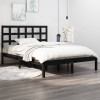 VidaXL Cadru de pat, negru, 140x200 cm, lemn masiv
