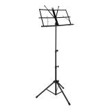 Cumpara ieftin Suport Partituri Pliabil cu Husa, Inaltime Reglabila 43-116cm, Pupitru 46x25cm, Negru, Otel, Clame Fixare
