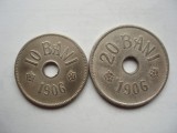 ROMANIA - SET 10 bani 1906 + 20 bani 1906 , CAROL I, L14.81