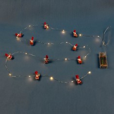 Instalație Lumini Crăciun, LED, 20 Becuri, Baterii AA, Albe Calde, 2.2m, Interior