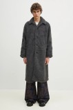 MKI MIYUKI ZOKU palton Faux Alpaca Car Coat culoarea gri, FAUX.ALPACA.CAR.COAT.CH