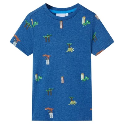 Tricou pentru copii, albastru &amp;icirc;nchis melanj, 104 foto