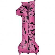 Balon Folie Figurina Minnie Mouse Forever Cifra 1 roz- 66 cm, Amscan 40136, 1 buc foto