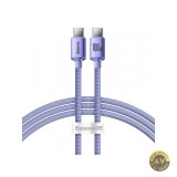Cablu Date si Incarcare USB-C - USB-C Baseus Crystal Shine Series 100W 1.2m Mov CAJY000605