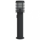Cumpara ieftin Lampa exterioara de podea cu priza, negru, 60 cm, otel inox