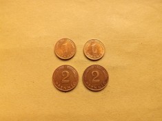 Germania Lot nr. 3 : 1 pfennig 1987 F, 1991 F si 2 pfennig 1985 D, 1995 G