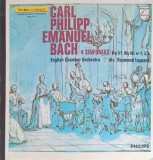 Disc vinil, LP. 4 Sinfonias-Carl Philipp Emanuel Bach, English Chamber Orchestra, Raymond Leppard, Clasica