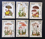 Ciuperci - Laos 1985 - Set Complet 6 Timbre Individuale Floră &amp; Ciuperci (Ștampilat / CTO) CP1_II