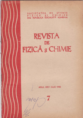 Revista De Fizica Si Chimie - Anul XXV, Nr.:7 ,IULIE 1988 foto