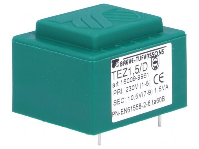 Transformator &amp;icirc;ncapsulat 1,5VA 230V 10,5V PCB foto