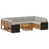 vidaXL Seturi de canapele cu pernă 10 pcs Natural și gri deschis 3384872