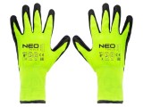 Mănuși de protecție, dimensiune 8, negru-verde, latex/nylon