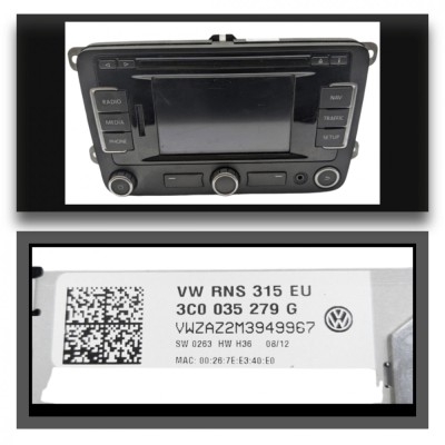 Cod Deblocare Radio VOLKSWAGEN PASSAT CC DASHBOARD DISPLAY SAT NAV RADIO STEREO foto