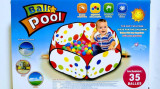 Tarc hexagonal multicolor pentru copii, spatiu de joaca cu 35 mingiute incluse, 90 cm diametru