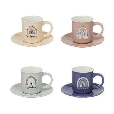 Set 4 cesti cu farfurii, 220 ml, Mesaje Pozitive, ATU-081417 foto
