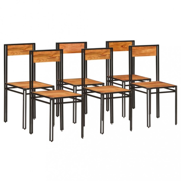 vidaXL Scaune de bucătărie, 6 buc., lemn masiv de acacia 275846