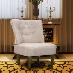 Scaun &amp;icirc;n stil franțuzesc, crem, material textil foto