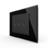 Cumpara ieftin Intrerupator triplu touch Livolo negru cu rama din sticla, standard italian